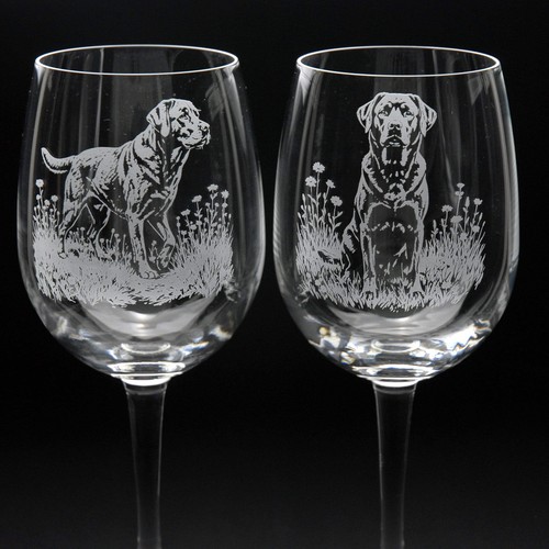 Labrador dog crystal - labrador, wine