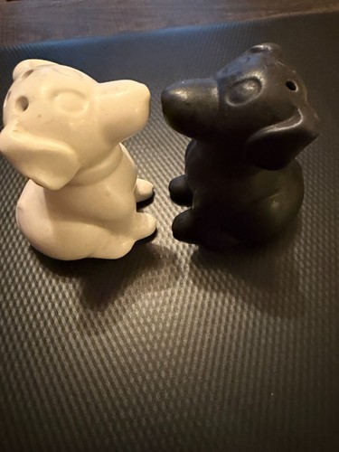 Ceramic canine black white lab - white,