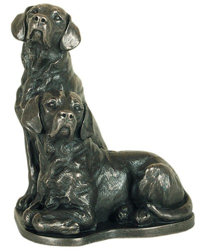 Pair labradors bronze - pair, of